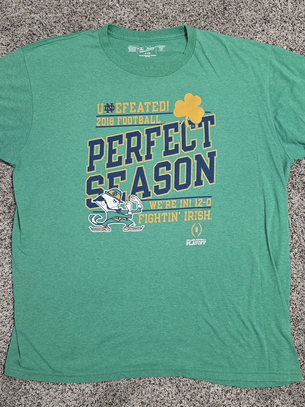 Notre Dame Fightin' Irish Green 'Perfect Season' Graphic Tee
